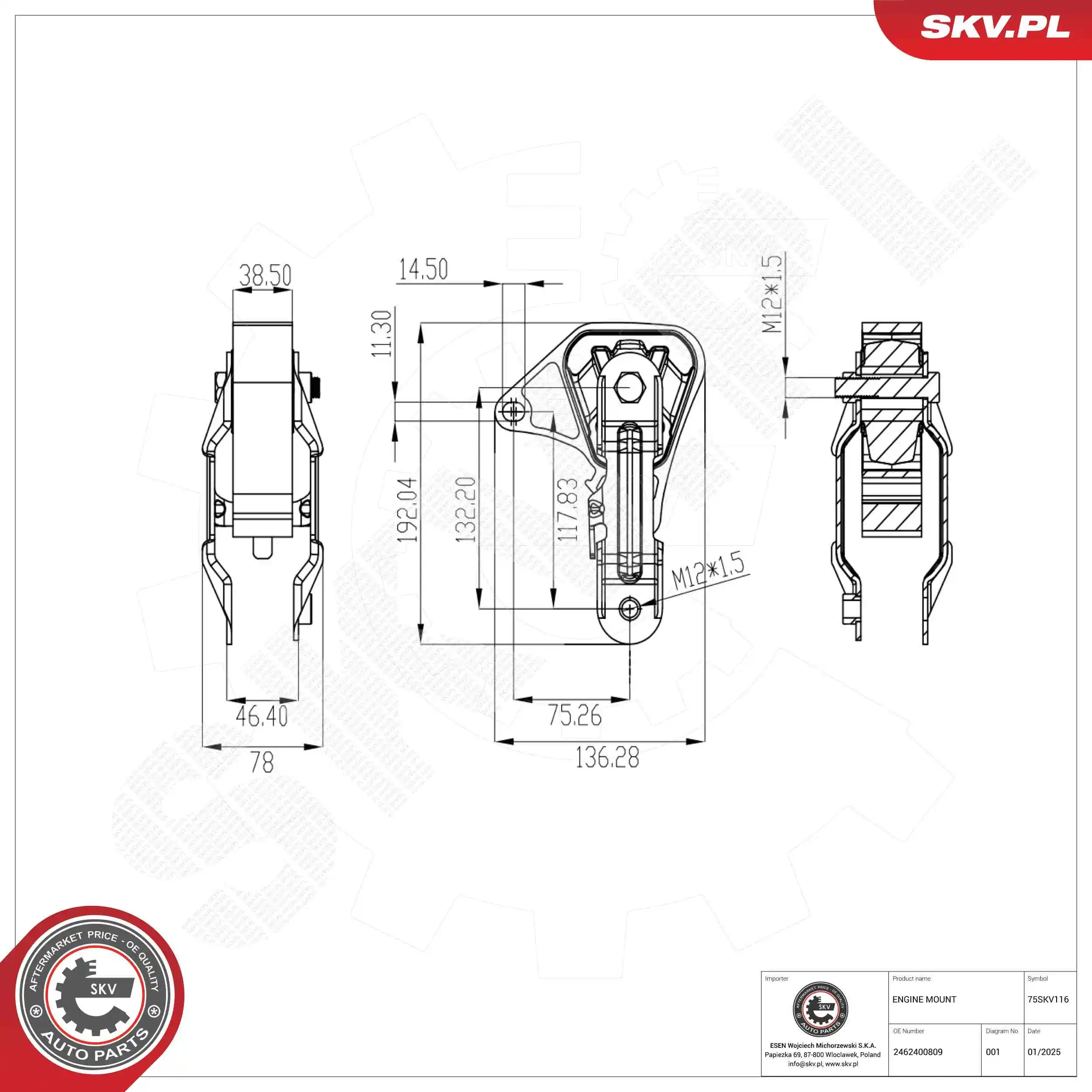 Mounting, engine